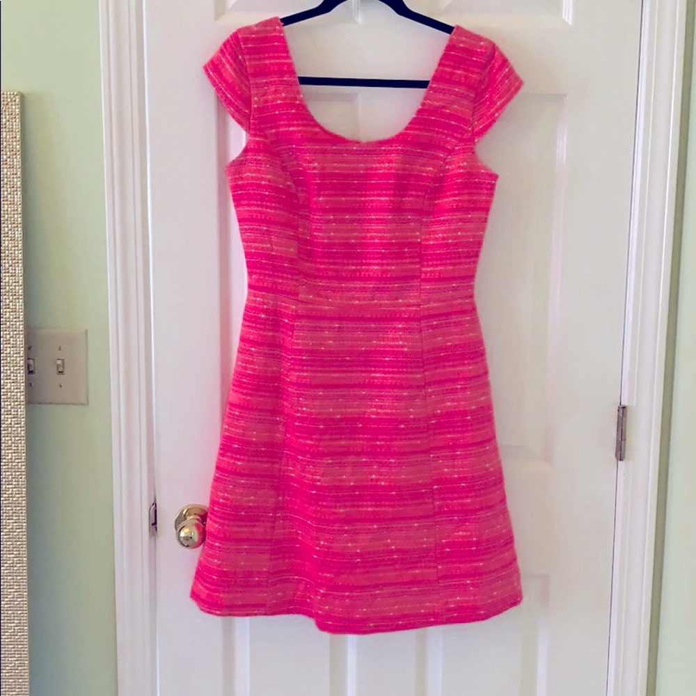 Lilly Pulitzer Pink Tweed Fit and Flare Dress